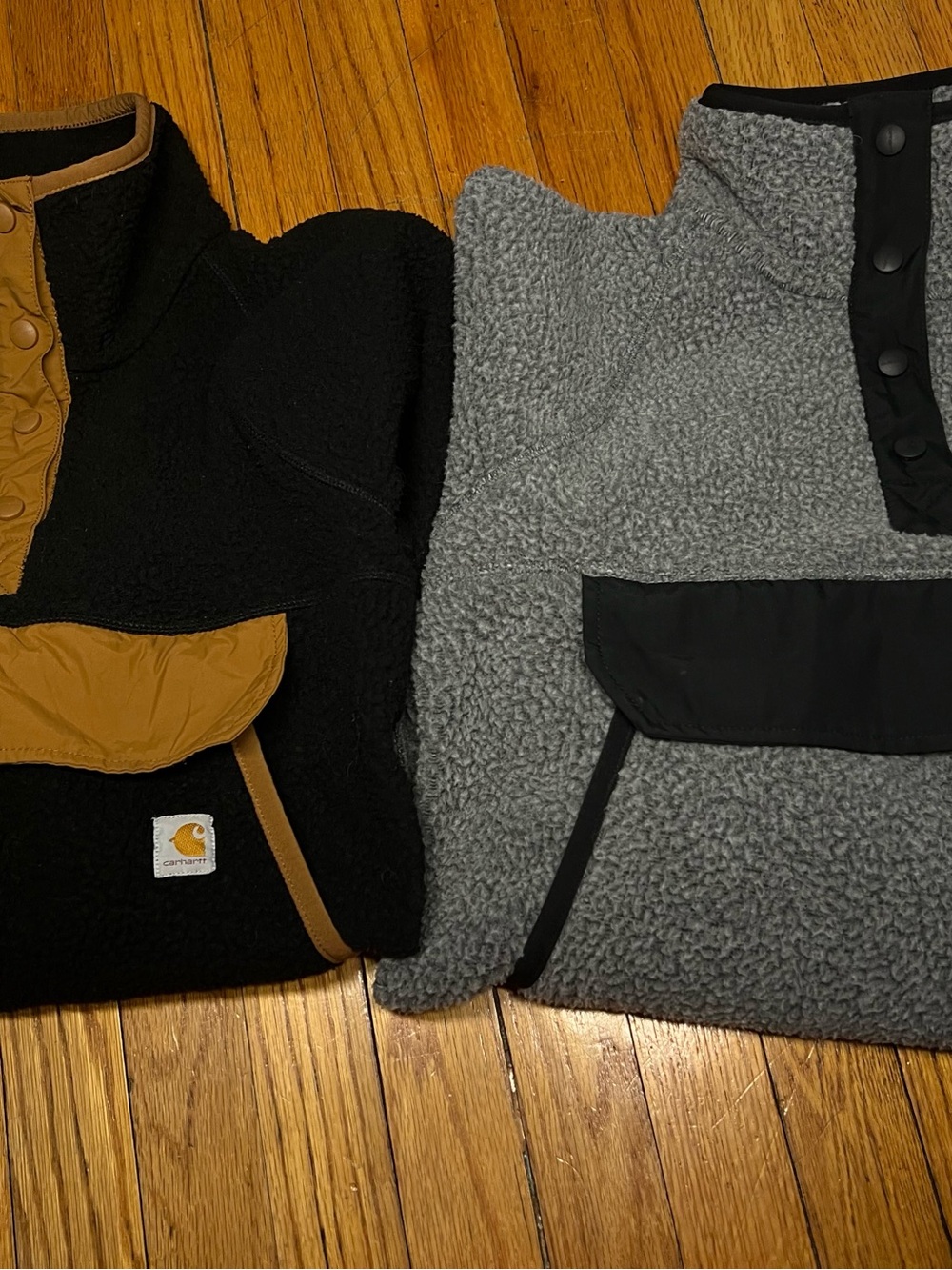 2 Carhartt Black Label Relaxed Fit Pullover front snap sweaters size Small